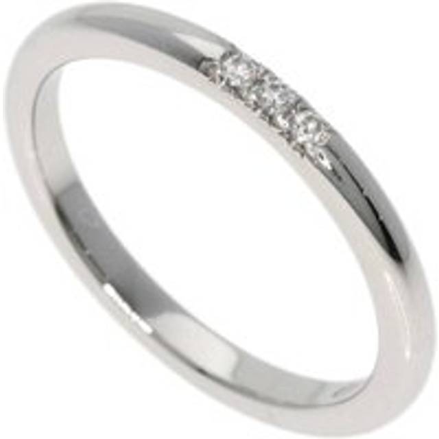 Preloved Platinum ThreeStone Diamond Ring Women - Silver - Grey - One Size