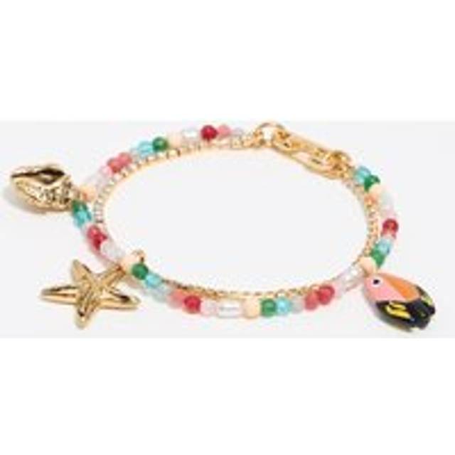 Multicolor fishes and beads double bracelet - CORAL - UN