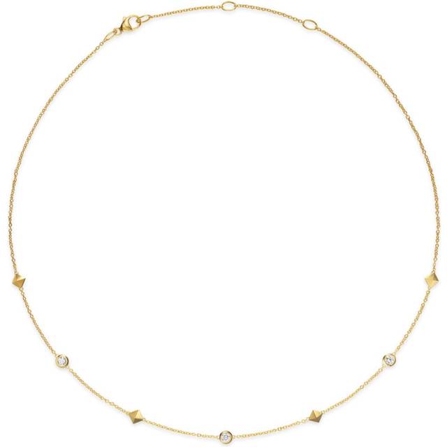 David Yurman - 18kt yellow gold Renaissance Station diamond necklace (4.6mm) - women - 18kt Yellow Gold/Diamond - One Size