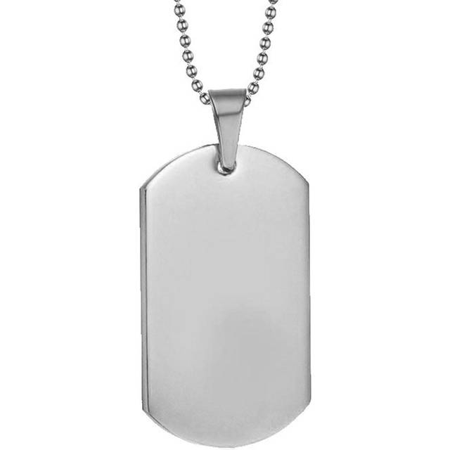 Military Tag Necklace Titanium Steel Round Bead Chain Fashionable Dog Tag Pendant Necklace for