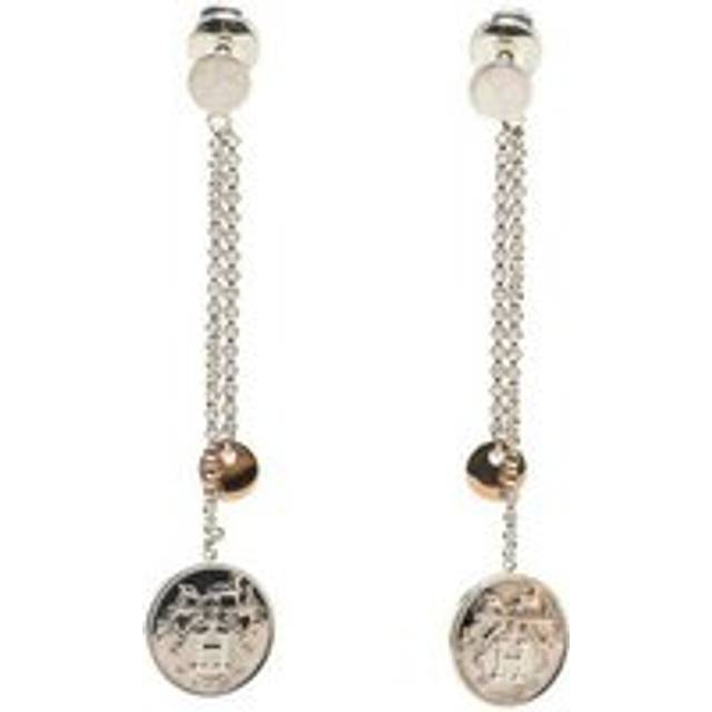 Womens Preloved Coin Earrings Silver Charm Wo - Grey - One Size