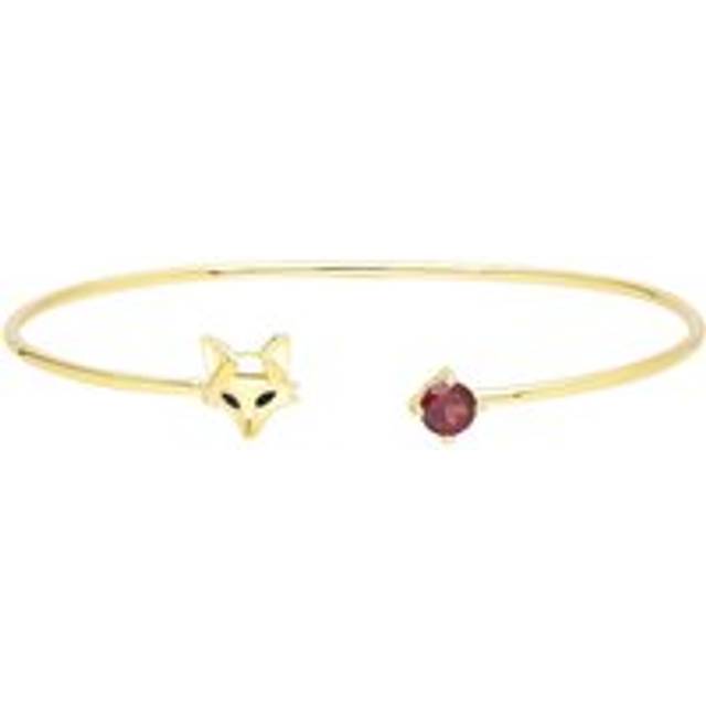 Gardenia Garnet Fox Bangle In 9ct Yellow Gold