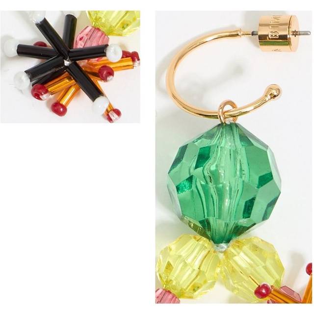 Bimba y Lola - bead-embellished hoop earrings - women - Polyamide/Acrylic/Brass - One Size - Gold