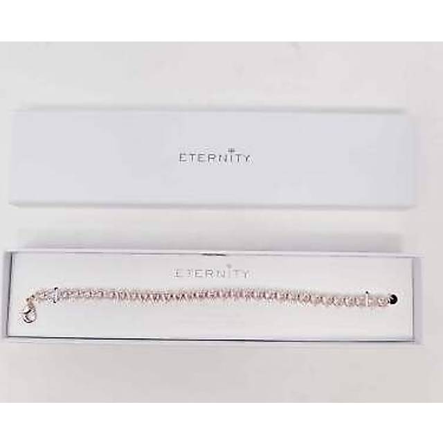 Eternity cubic zirconia silver chunky gem bracelet