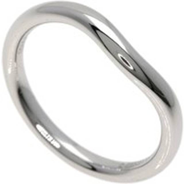 Womens Preloved Wave Band Platinum Ring Wo - Silver - Grey - One Size