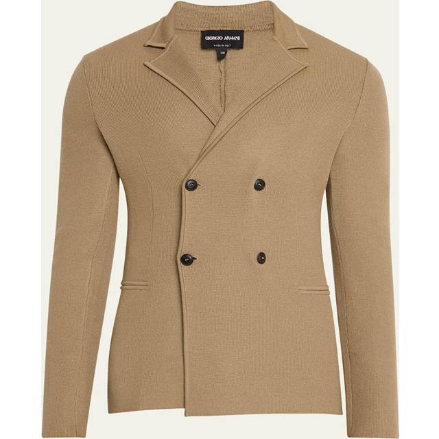 Double-breasted jacket in virgin wool and cashmere