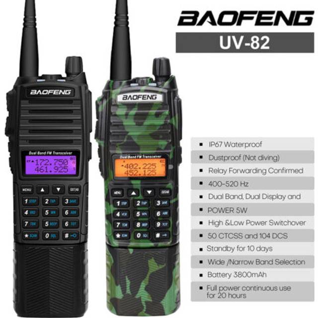 Baofeng uv-82 real 8w vhf/uhf dual band ham radios walkie talkie transceiver