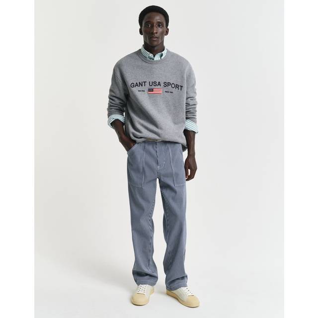 GANT Herr Hickory-randiga jeans med relaxed fit (36/34)
