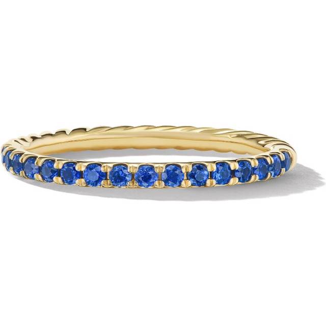 David Yurman - 18kt yellow gold Cable Collectibles sapphire ring (2mm) - women - 18kt Yellow Gold/Blue Sapphire - 8