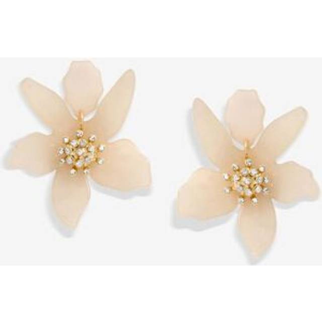 MOOD Mood Cream Resin Flower Statement Drop Earrings