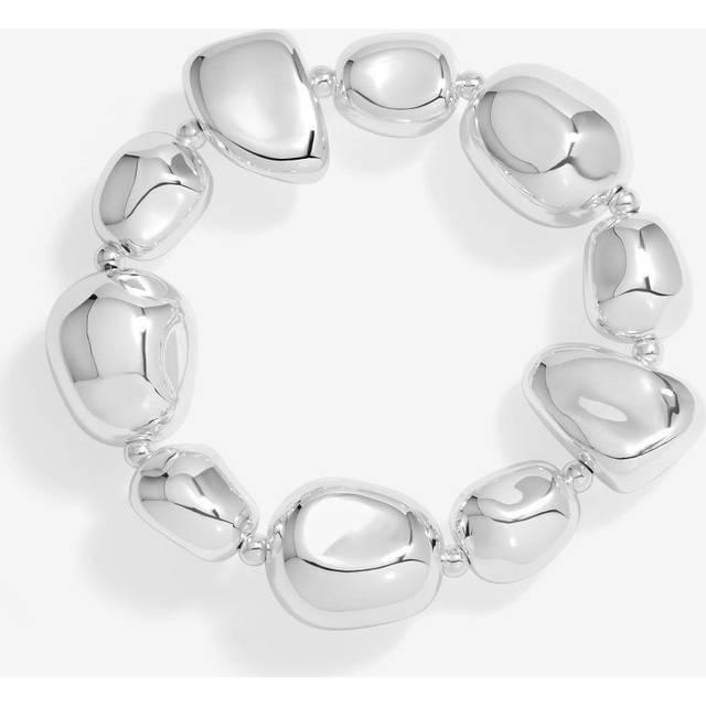 MOOD Mood Silver Polished Organic Pebble Stretch Bracelet