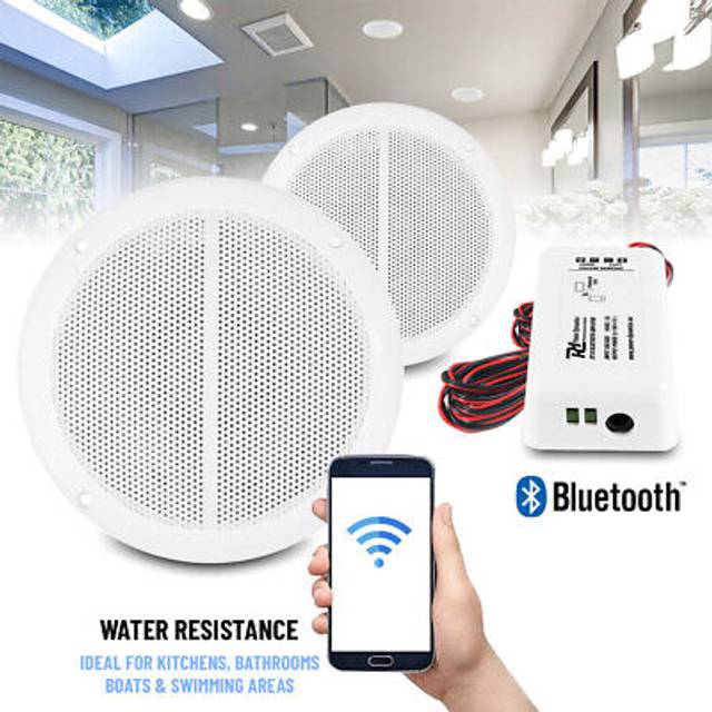 Power dynamics bt10set bluetooth amplifier kit with 5-inch ceiling speakers