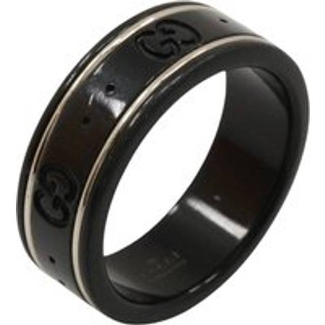 Preloved Black Ceramic Ring GG Logo Women - One Size