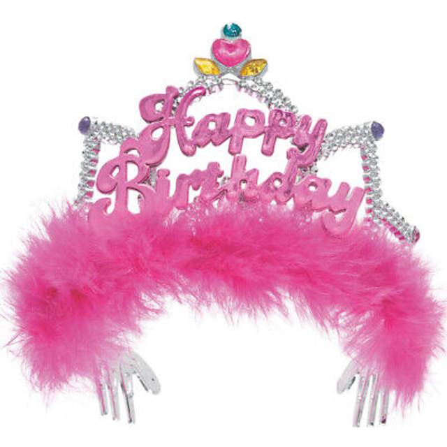 Unique Party Fluffy Happy Birthday Tiara (One Size)