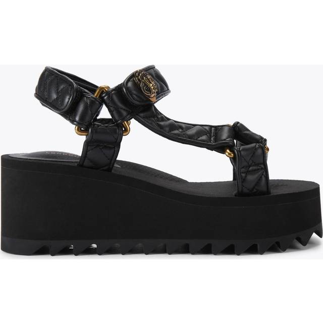 Kurt Geiger London Orion Quilted Leather Platform Sandals, Black Black