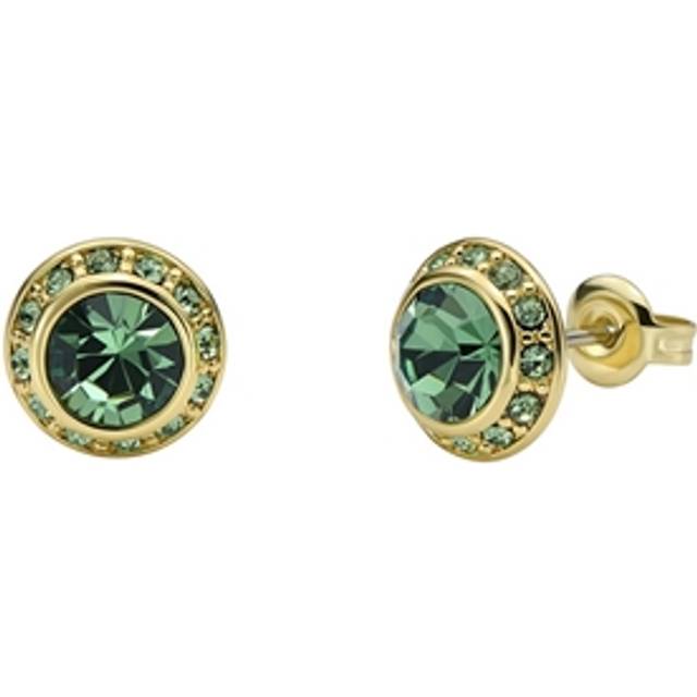 Ted Baker Gold Soletia Solitaire Sparkle Green Halo Studs - Gold