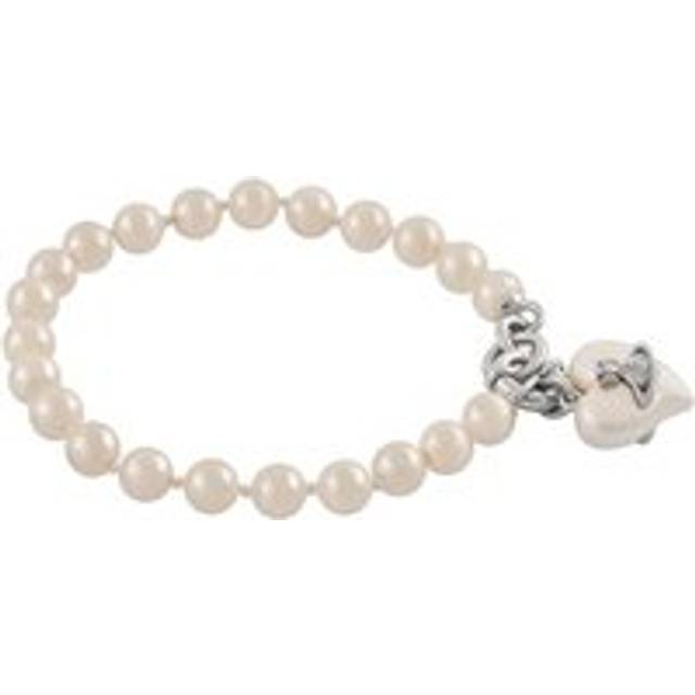 Vivienne Westwood Silver Sheryl Pearl Heart Pearl Row Bracelet - Silver - 17.5cm