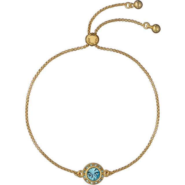 Ted Baker Gold Soleta Solitaire Sparkle Halo Aqua Slide Bracelet - Gold - 21cm