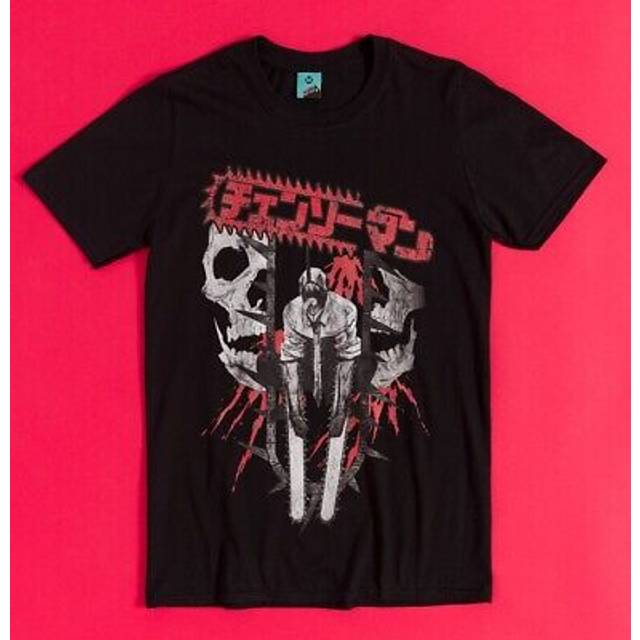 Chainsaw man splatter black t-shirt : s,m,l,4xl