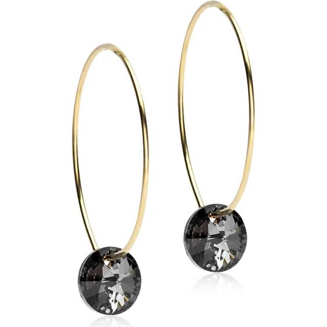 Blomdahl GT Ear Ring 25 mm, Round 8 mm, Black diamond