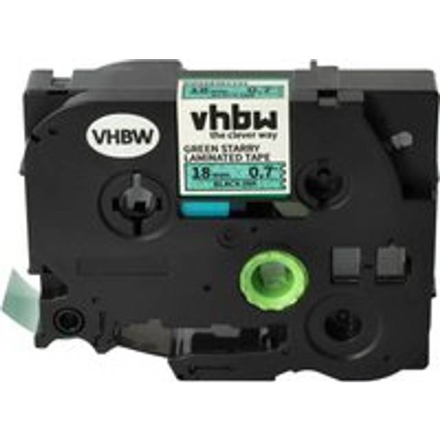 Vhbw - 1x Label Tape compatible with Brother pt 2480, 2610, 2470, 2700, 2500PC, 2600 Label Printer 18 mm, Black on Transparent, Flexible