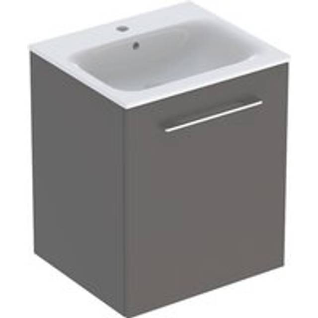 Selnova Wall Hung 1-Door Vanity Unit with Slim Rim Basin 550mm Wide - Lava - Geberit