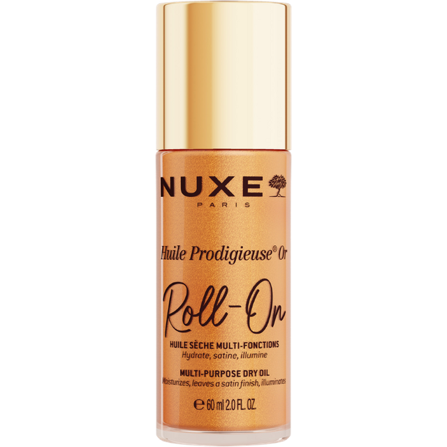 NUXE Roll-On Huile Prodigieuse® Multi-Purpose Dry Oil for Face, Body and Hair Shimmer, 60ml
