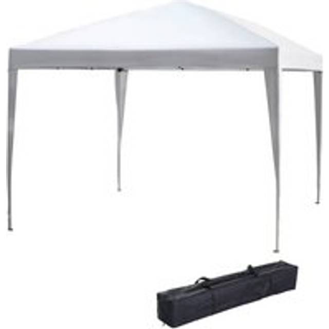 Outsunny 3 X 3M Garden Pop Up Gazebo Height Adjustable Marquee Party Tent Wedding Canopy With Carrying Bag White