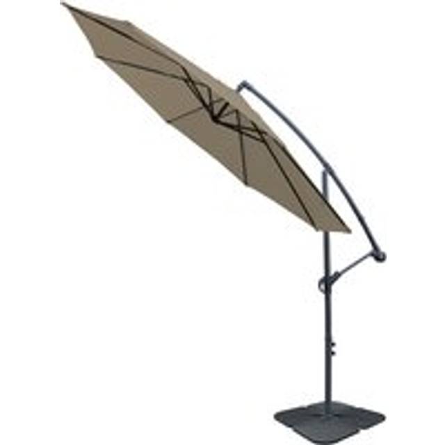 Green Bay - 3M Cantilever Banana Umbrella Garden Sun Shade Hanging Taupe Parasol with Base Weight