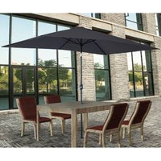 Greenbay 2x3m Garden Parasol Umbrella Patio Outdoor Sun Shade Aluminium Crank Tilt Mechanism Black