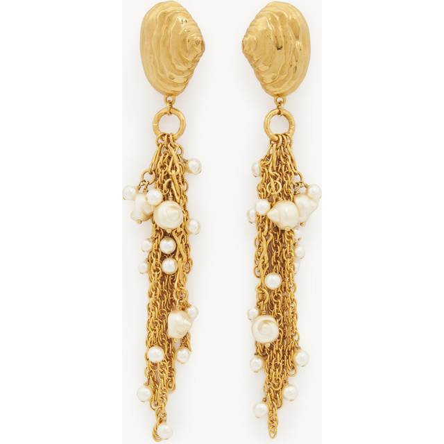 Chloé - Gold-tone Faux Pearl Clip Earrings - One size