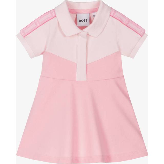Boss Girls Pink Cotton Polo Dress - 12 month