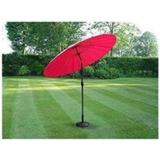 2m Patio Umbrella Garden Parasol with Aluminium Tilting and Crank Handle, Sunshade Protective Metal Powder Coated-Pink