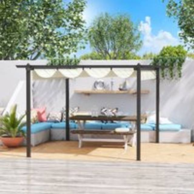 4 x 3M Aluminum Pergola with Retractable Roof