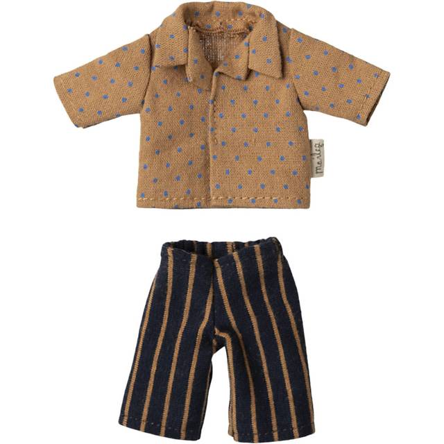 Maileg - Shirt And Striped Pants - Dad Mouse - Tillbehör till dockor - Dad - H15 x W8 x D1.5 cm