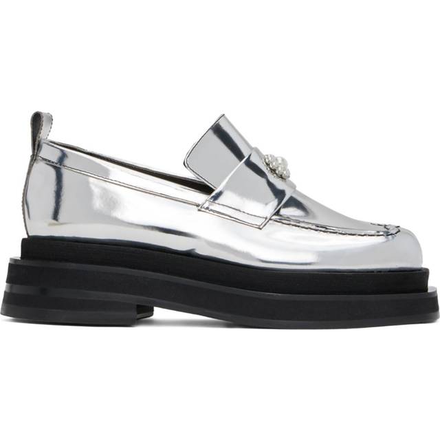 Simone Rocha - heart-toe platform loafers - men - Polyethylene vinyl acetate (PEVA)/Calf Leather/Patent Calf Leather - 45 - Silver