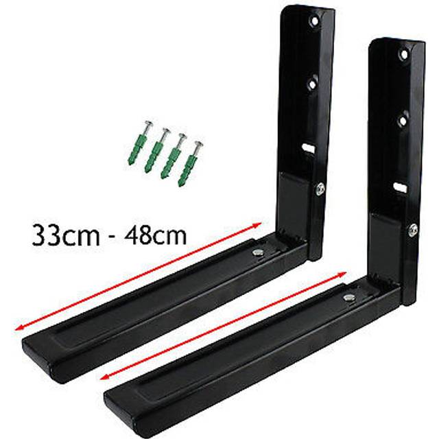 2 x daewoo black microwave wall mounting holder brackets with extendable arms