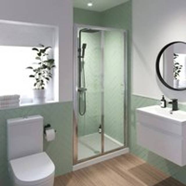 Luxura Bifold Shower Door 1000mm with 1000 x 900mm Raised Tray and Waste - 6mm