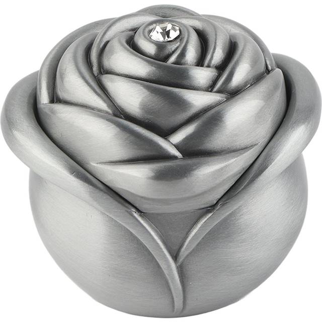 Wedding Ring Box Zinc Alloy Jewelry Storage Case with Rose Flower Design Gifts Presents