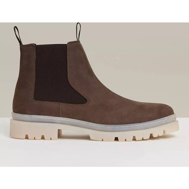 Reiss Garry Suede Contrast Sole Chelsea Boots, Brown