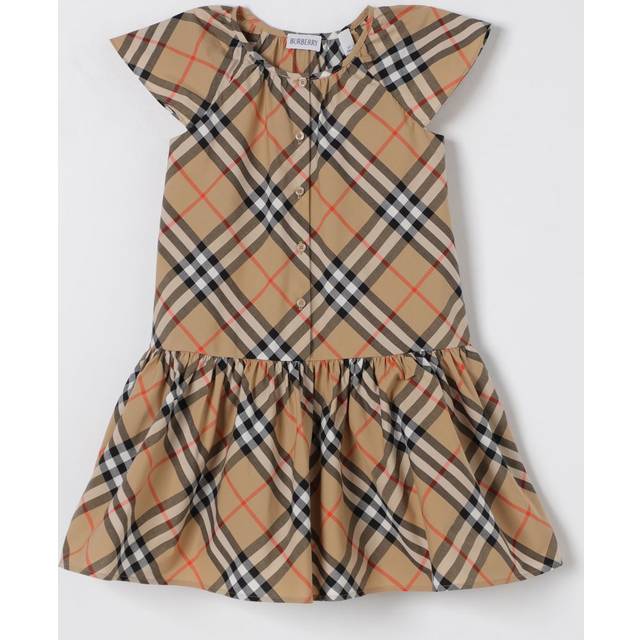Burberry, Dresses, unisex, Beige, 10 Y, Dress with check pattern