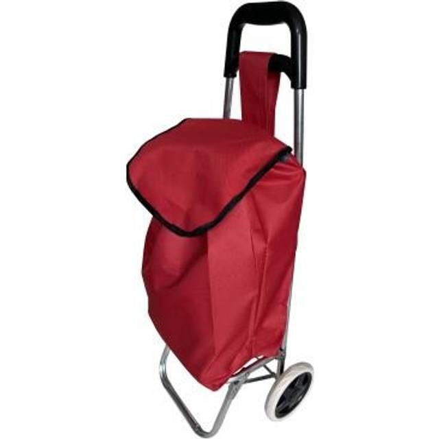 Shopping Trolley Red Foldable 24L Waterproof Travel Shopping Bag with Wheels