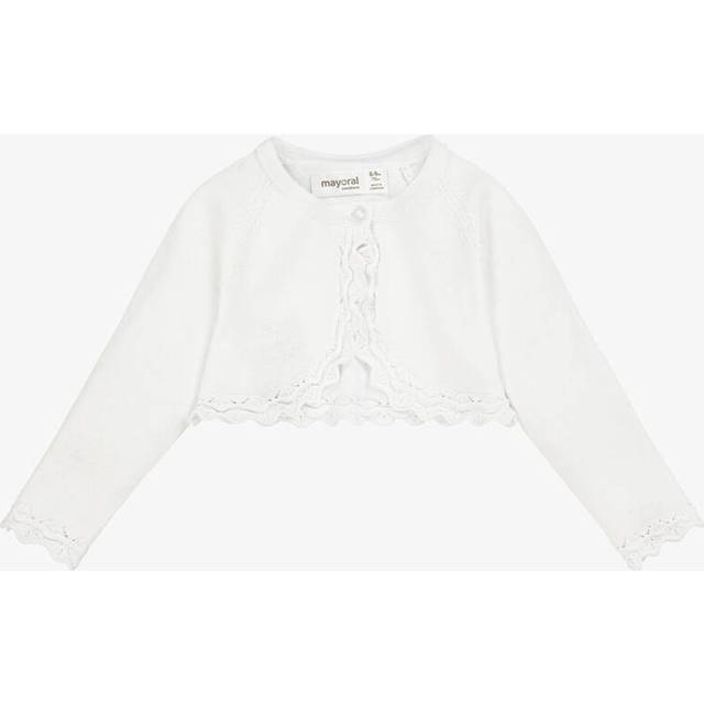 Mayoral Newborn Baby Girls White Bolero Cardigan - 18 month