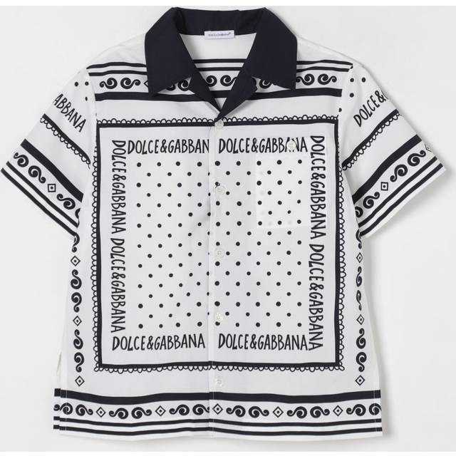Dolce & Gabbana Boys White Cotton Bandana Print Shirt - 12-14 year