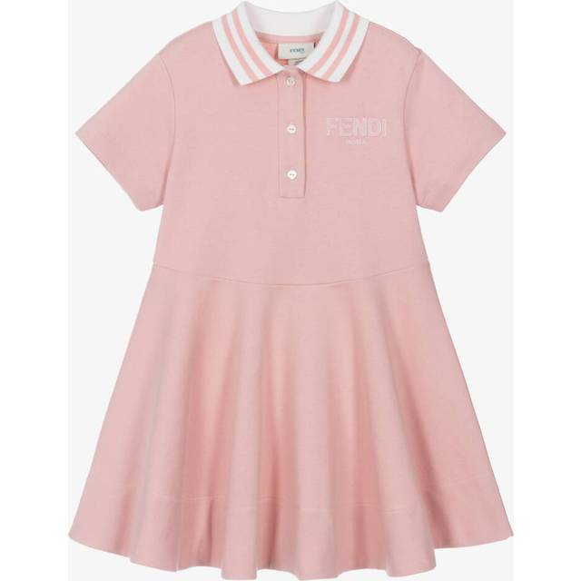 Fendi Girls Pink Cotton Jersey Polo Dress - 5 year