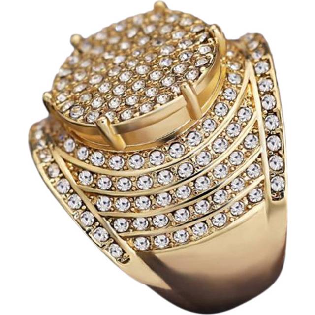 Vintage Yellow Gold Filled White Gem Women Men's Wedding Jewelry Full4984