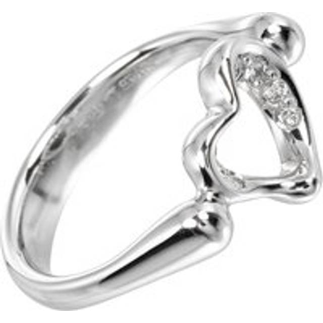 Womens Preloved Return to Tiffany Heart Diamond Ring Wo - Silver - Grey - One Size