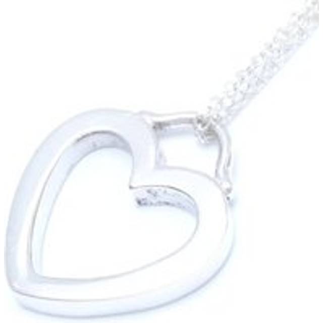 Womens Preloved Open Heart Pendant Necklace Wo - Silver - Grey - One Size