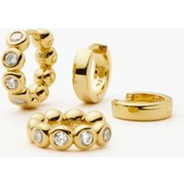 Tennis & Chubby Hoop Earring Set | 18ct Gold Vermeil