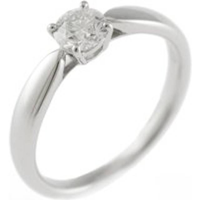 Preloved Solitaire Diamond Ring Platinum Setting Women - Silver - Grey - One Size